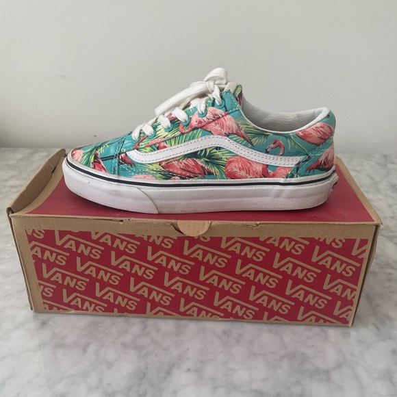 Vans Old Skool van doren flamingo print turquoise W 7 / M 5.5 - Picture 3 of 6